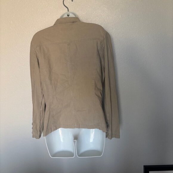 Pre-Loved Gloria Vanderbilt tan jacket/blazer, size L - Picture 2 of 3